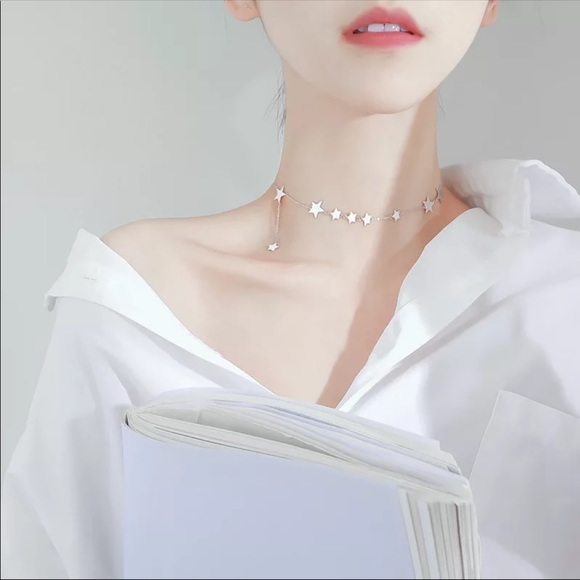 Jewelry - Womens 925 sterling silver stars chocker
